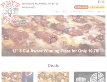 Tablet Screenshot of pjayspizza.com